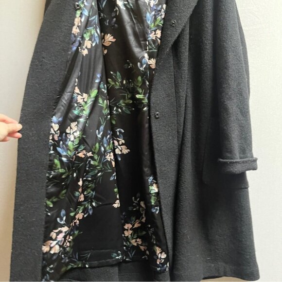 Blue Sky Black Wool Coat - Picture 5 of 11